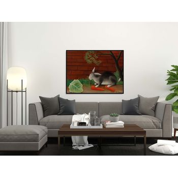 Tablou canvas, intaglio, color, modern, the rabbit's meal de henri rousseau, print pe panza premium, pentru living hrs05-2