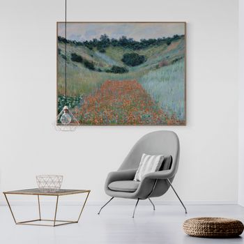 Tablou canvas, intaglio, color, clasic, poppy field in a hollow near giverny de claude monet, print pe panza premium, pentru liv cmnt03-1