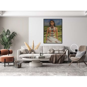 Tablou canvas, intaglio, color, modern, the broken column de frida kahlo, print pe panza premium, pentru living fkl06-1