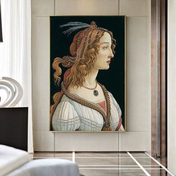Tablou canvas, Intaglio, color, Clasic, Idealized Portrait of a Lady de Sandro Botticelli, print pe panza Premium, pentru hol BTC02-1 elefant.ro imagine 2022