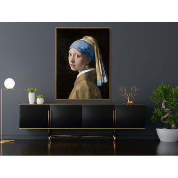 Tablou canvas, intaglio, color, clasic, portret, girl with a pearl earring de johannes vermeer, print pe panza premium, pentru l vrm01-1