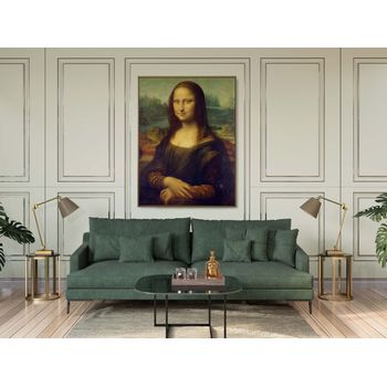 Tablou canvas, intaglio, color, clasic, mona lisa del giocondo de leonardo da vinci, print pe panza premium, pentru living ldv03-1