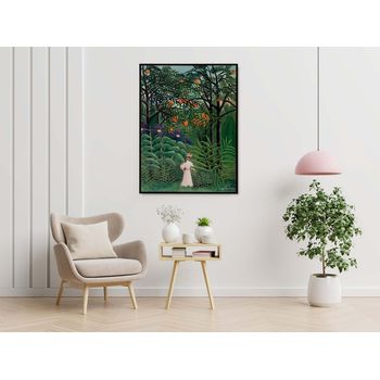 Tablou canvas, intaglio, color, modern, woman walking in an exotic forest de henri rousseau, print pe panza premium, pentru hol hrs01-2