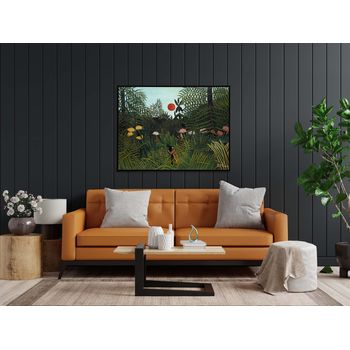Tablou canvas, intaglio, color, modern, virgin forest with sunset de henri rousseau, print pe panza premium, pentru living hrs03-2