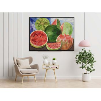 Tablou canvas, intaglio, color, modern, viva la vida de frida kahlo, print pe panza premium, pentru living fkl08-1