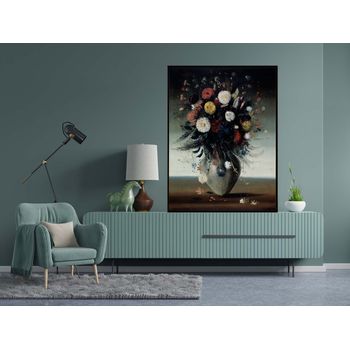 Tablou canvas, intaglio, color, clasic, vaza cu flori, print pe panza premium, pentru living, hol, bucatarie flrc20-1