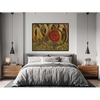 Tablou canvas, intaglio, color, modern, sun and life de frida kahlo, print pe panza premium, pentru living fkl09-3