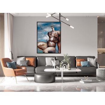 Tablou canvas, intaglio, color, suprarealism, silueta barbat, print pe panza premium, pentru living, hol, dormitor sdl04-2