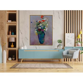 Tablou canvas, intaglio, color, clasic, flori de camp in vaza, print pe panza premium, pentru living flrc03-1