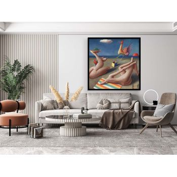 Tablou canvas, intaglio, color, suprarealism, siluete, print pe panza premium, pentru living, hol, dormitor sdl13-2