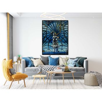 Tablou canvas, intaglio, color, suprarealism, cai, print pe panza premium, pentru living, hol, dormitor sdl01-1