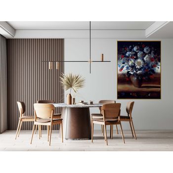 Tablou canvas, intaglio, color, clasic, vaza cu flori, print pe panza premium, pentru bucatarie, living, hol,