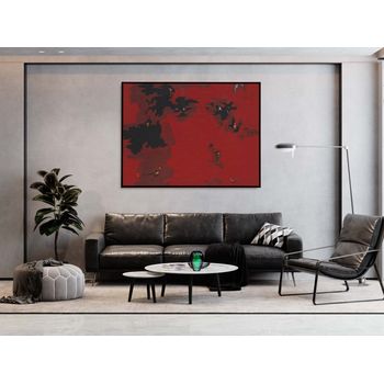 Tablou canvas, intaglio, abstract, print pe panza premium, color, in nuante de rosu visiniu, pentru living, dormitor, birou