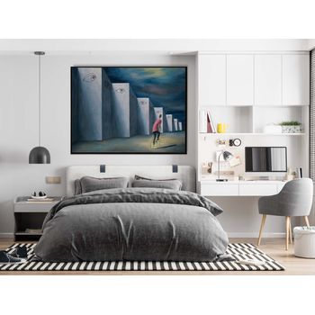 Tablou canvas, intaglio, color, suprarealism, priviri, print pe panza premium, pentru living, hol, dormitor