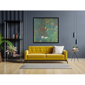 Tablou canvas, intaglio, multicolor, modern, farm garden with sunflowers, de gustav klimt, print pe panza premium, pentru living
