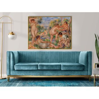 Tablou canvas, intaglio, color, clasic, bathing group de pierre renoir, print pe panza premium, pentru living