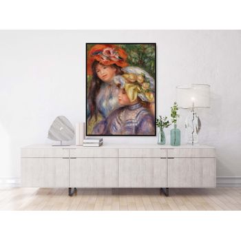 Tablou canvas, intaglio, color, clasic, two girls de pierre renoir, print pe panza premium, pentru hol