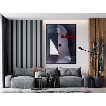 Tablou canvas, intaglio, multicolor, abstract, obscurcir de wassily kandinsky, print pe panza premium, pentru living