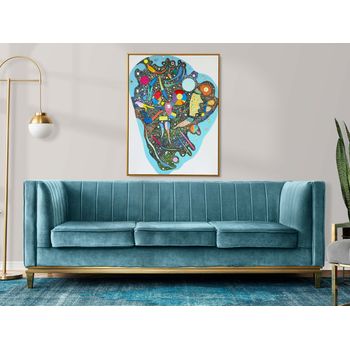 Tablou canvas, intaglio, multicolor, abstract, regulated heap de wassily kandinsky, print pe panza premium, pentru living