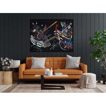 Tablou canvas, intaglio, multicolor, abstract, exhibit of juryfreie de wassily kandinsky, print pe panza premium, pentru living