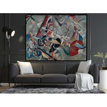 Tablou canvas, intaglio, multicolor, abstract, in the grey de wassily kandinsky, print pe panza premium, pentru living