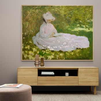Tablou canvas, intaglio, color, clasic, springtime de claude monet, print pe panza premium, pentru living