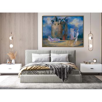 Tablou canvas, intaglio, color, suprarealism, caii, print pe panza premium, pentru living