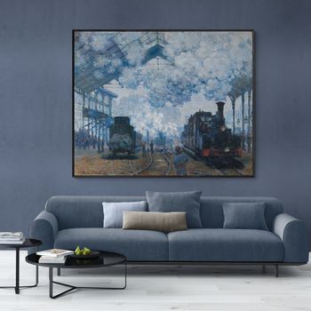 Tablou canvas, intaglio, color, clasic, the gare saint-lazare de claude monet, print pe panza premium, pentru living