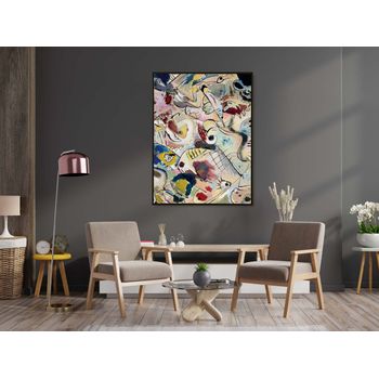 Tablou canvas, intaglio, multicolor, abstract, sketch 160a de wassily kandinsky, print pe panza premium, pentru birou