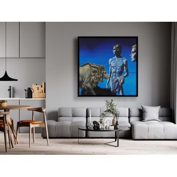 Tablou canvas, intaglio, color, suprarealism, leu, print pe panza premium, pentru living, hol, dormitor