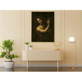 Tablou canvas, intaglio, color, clasic, saint john the baptist de leonardo da vinci, print pe panza premium, pentru living