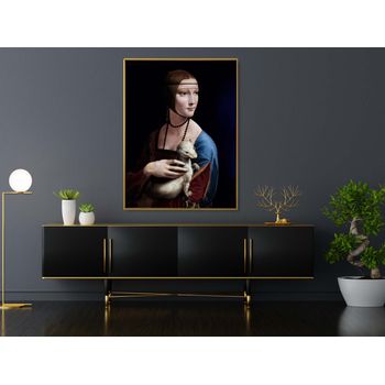 Tablou canvas, intaglio, color, clasic, lady with an ermine de leonardo da vinci, print pe panza premium, pentru living
