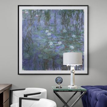 Tablou canvas, intaglio, color, clasic, blue water lilies de claude monet, print pe panza premium, pentru living
