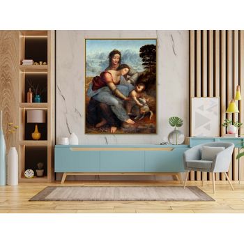 Tablou canvas, intaglio, color, clasic, the virgin and child with saint anne de leonardo da vinci, print pe panza premium, pentr