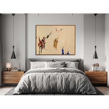 Tablou canvas, intaglio, abstract, print pe panza premium, color, pe fundal crem, pentru living, dormitor, birou csabs12-1