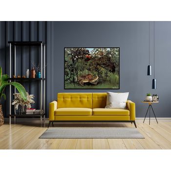 Tablou canvas, intaglio, color, modern, the hungry lion de henri rousseau, print pe panza premium, pentru living