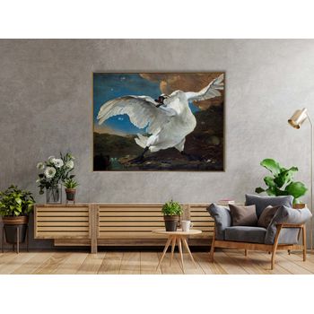Tablou canvas, intaglio, color, clasic, lebada, print pe panza premium, pentru living, hol