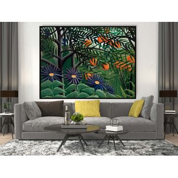 Tablou canvas, intaglio, color, modern, exotic forest de henri rousseau, print pe panza premium, pentru living