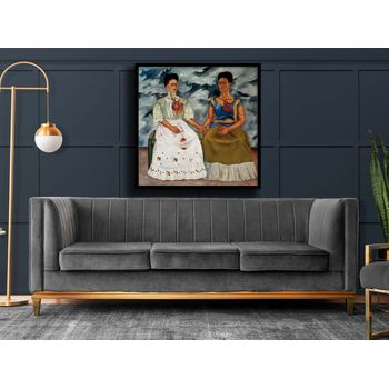 Tablou canvas, intaglio, color, modern, the two fridas de frida kahlo, print pe panza premium, pentru living