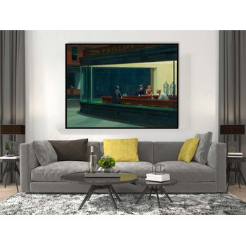 Tablou canvas, intaglio, color, clasic, nighthawks de edward hopper, print pe panza premium, pentru living, hol