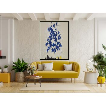 Tablou canvas, intaglio, abstract, print pe panza premium, color, in tonuri de albastru, pentru living, dormitor, birou csabs05-1-9635