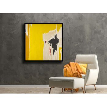 Tablou canvas, intaglio, abstract, print pe panza premium, color, in nuante galben, pentru living, dormitor, birou, hol csabs15-2
