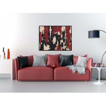Tablou canvas, intaglio, abstract, print pe panza premium, color, in tonuri de rosu, negru, crem, pentru living, dormitor, birou csabs10-1