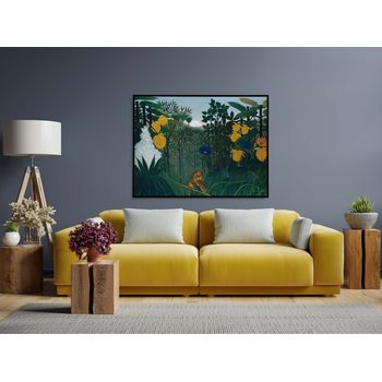 Tablou canvas, intaglio, color, modern, the repast of the lion de henri rousseau, print pe panza premium, pentru living