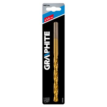 Burghiu hss tin pentru metal graphite, 5 mm, burghiu metal, burghiu otel, burghiu placi metalice, burghiu gaurire met