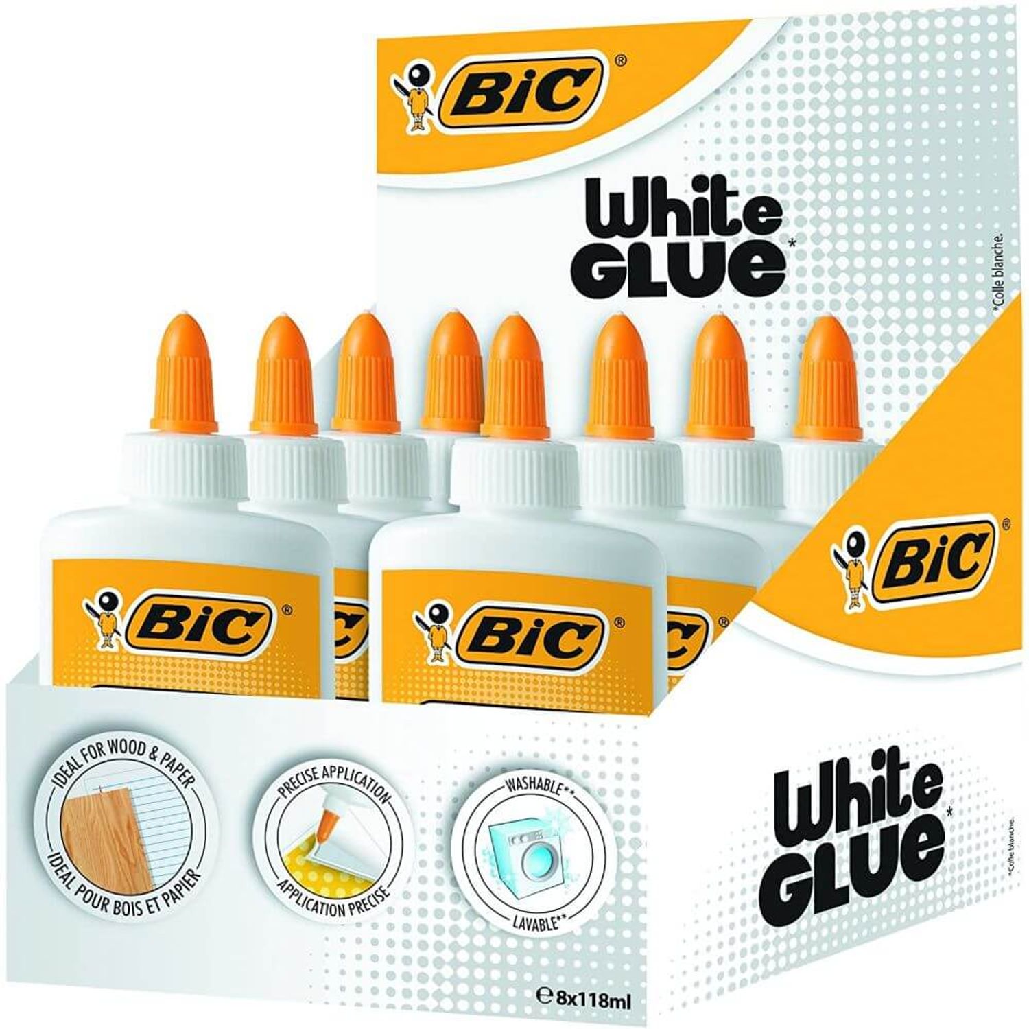 Set 8 Lipiciuri BIC White Glue, 118 ml fotografia produsului