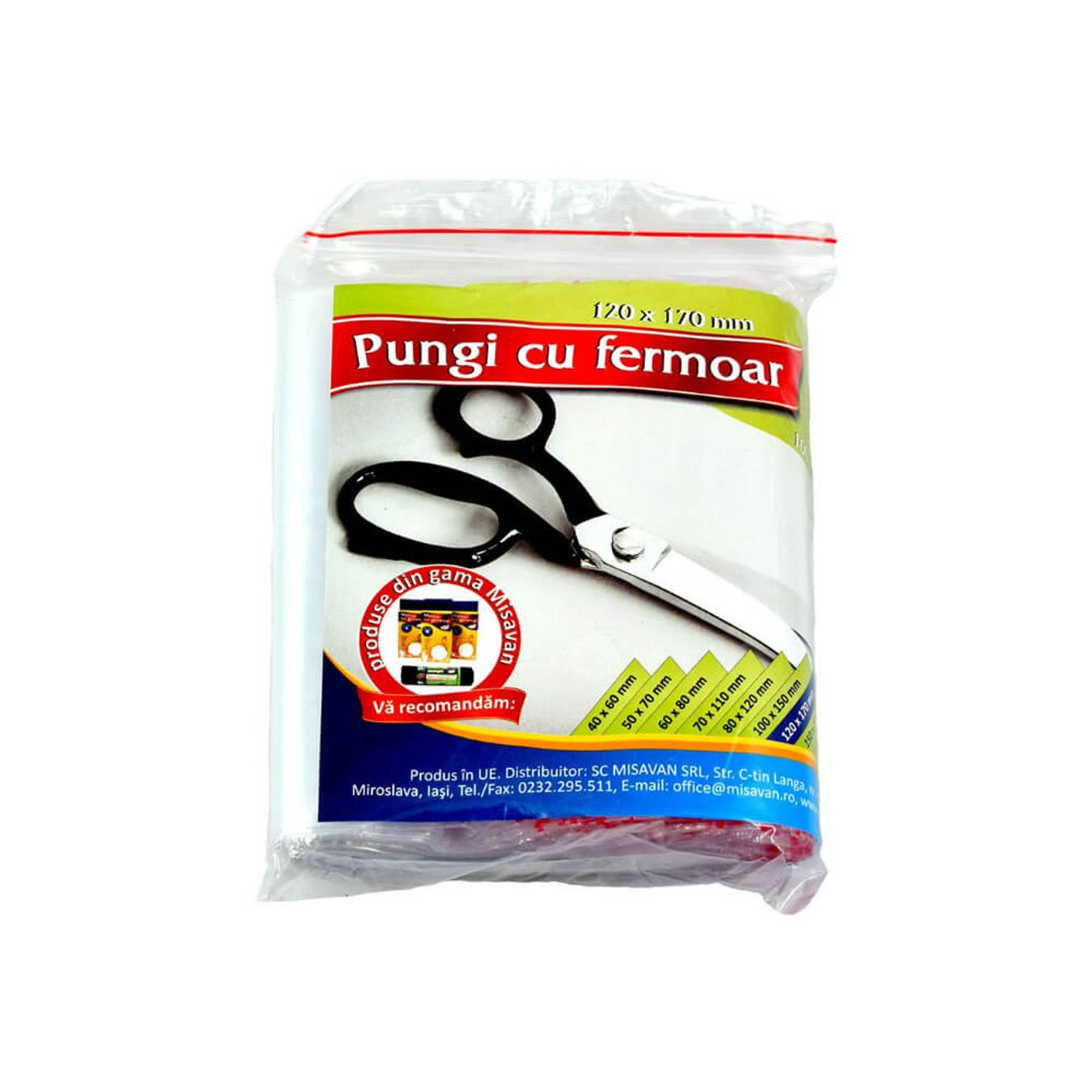 Set 100 Pungi Ziplock cu Fermoar Misavan, 12x17 cm fotografia produsului