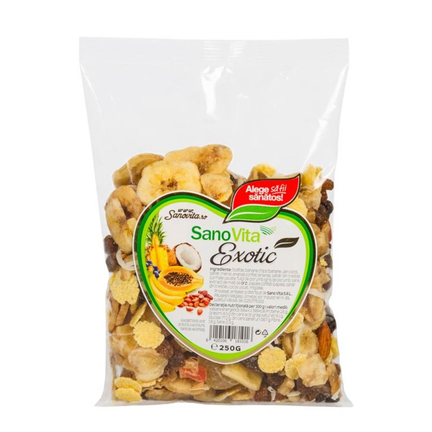 Fructe Exotice Confiate Sano Vita Eco, 250 g fotografia produsului