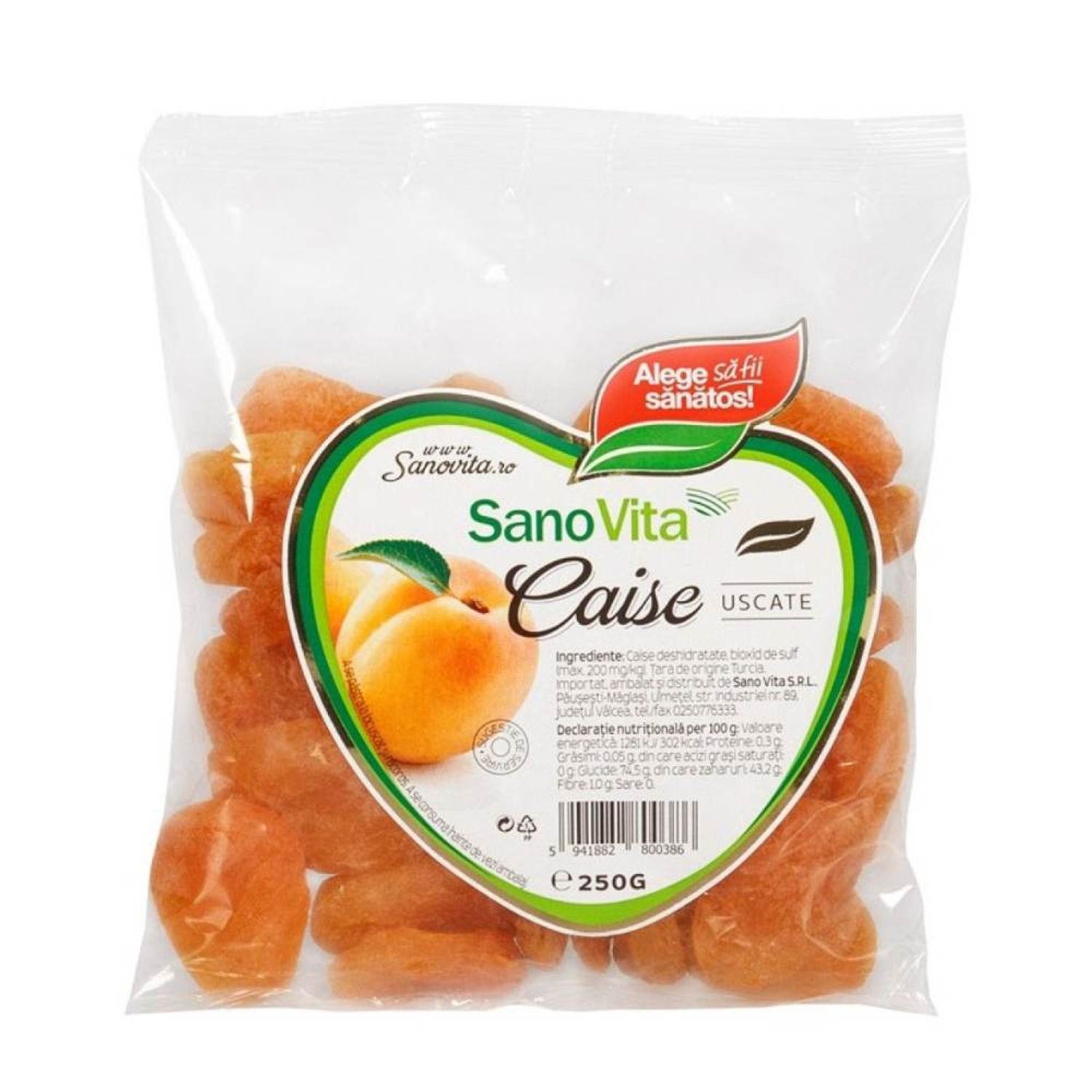 Caise Deshidratate Sano Vita, 250 g fotografia produsului