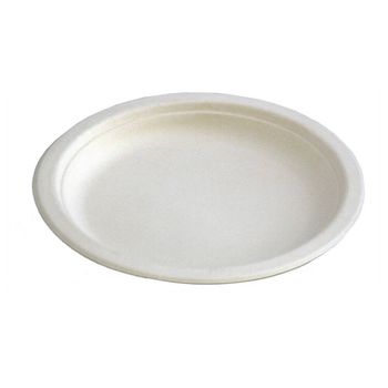 Set 50 farfurii albe biodegradabile monteli 22 cm, farfurii reciclabile pentru catering, farfurii ecologice plate, fa